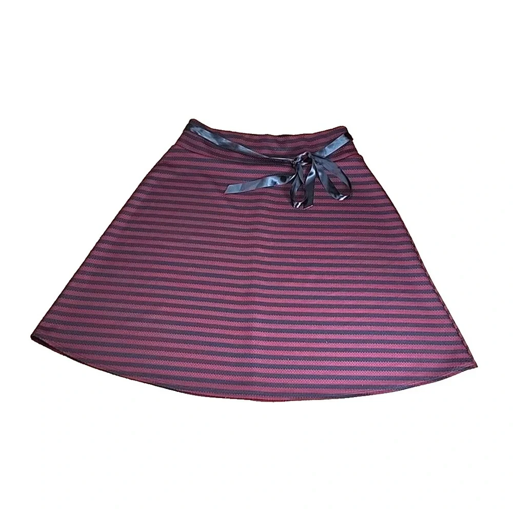 Gothic Fairy Striped Skirt Size Medium A Line Ribbon Black Red Studio 253 Whimsi